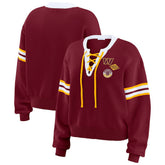 Washington Commanders WEAR by Erin Andrews Women's Lace-Up Pullover Sweatshirt Burgundy - NFL