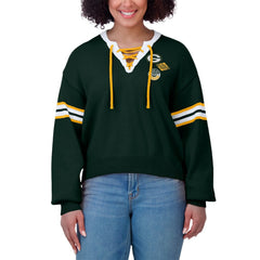 Green Bay Packers WEAR by Erin Andrews Women's Lace-Up Pullover Sweatshirt Green - NFL