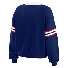 New York Giants WEAR by Erin Andrews Women's Lace-Up Pullover Sweatshirt Royal - NFL