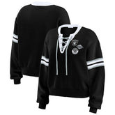 Las Vegas Raiders WEAR by Erin Andrews Women's Lace-Up Pullover Sweatshirt Black - NFL
