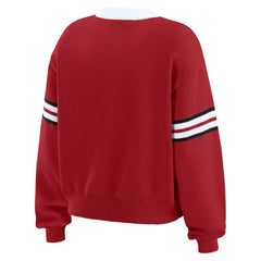 San Francisco 49ers WEAR by Erin Andrews Women's Lace-Up Pullover Sweatshirt Scarlet - NFL