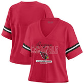 Arizona Cardinals WEAR by Erin Andrews Women's Color Block Boxy Modest Crop V-Neck T-Shirt Cardinal - NFL