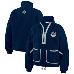 Dallas Cowboys WEAR by Erin Andrews Women's Polar Fleece Half-Zip Jacket Navy - NFL