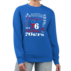 NBA - Philadelphia 76ers G-III 4Her by Carl Banks Women's Collage Team Graphic Fleece Pullover Sweatshirt - Royal