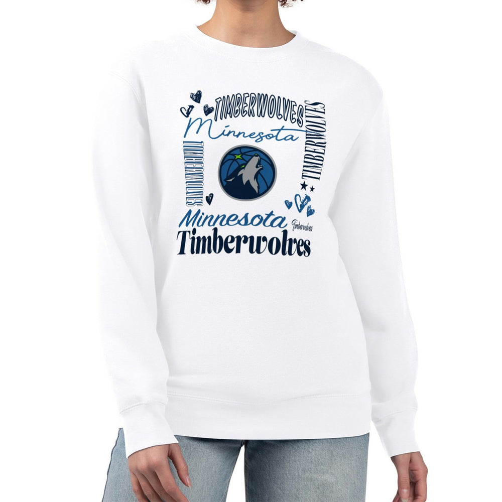NBA - Minnesota Timberwolves G-III 4Her by Carl Banks Women's Collage Team Graphic Fleece Pullover Sweatshirt - White