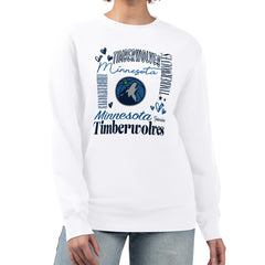 NBA - Minnesota Timberwolves G-III 4Her by Carl Banks Women's Collage Team Graphic Fleece Pullover Sweatshirt - White