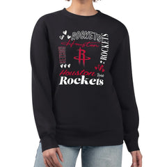 NBA - Houston Rockets G-III 4Her by Carl Banks Women's Collage Team Graphic Fleece Pullover Sweatshirt - Black