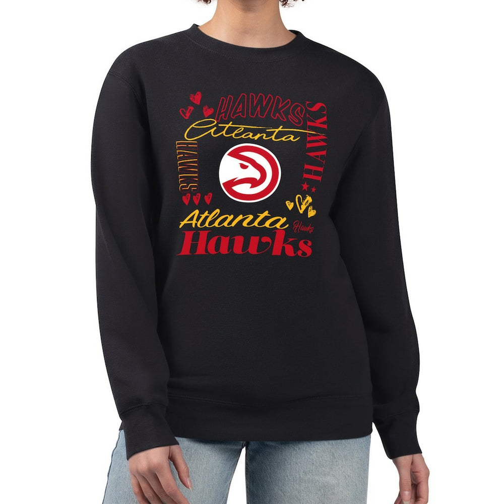 NBA - Atlanta Hawks G-III 4Her by Carl Banks Women's Collage Team Name Fleece Pullover Sweatshirt - Black