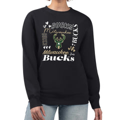 NBA - Milwaukee Bucks G-III 4Her by Carl Banks Women's Collage Team Graphic Fleece Pullover Sweatshirt - Black