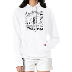 NBA - Brooklyn Nets G-III 4Her by Carl Banks Women's Team Collage Graphic Fleece Pullover Hoodie - White