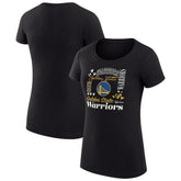 NBA - Golden State Warriors G-III 4Her by Carl Banks Women's Super-Slim Fit Lightweight Team Name Collage Graphic T-Shirt - Black