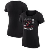 NBA - Miami Heat G-III 4Her by Carl Banks Women's Super-Slim Fit Lightweight Team Name Collage Graphic T-Shirt - Black