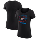 NBA - Oklahoma City Thunder G-III 4Her by Carl Banks Women's Super-Slim Fit Lightweight Team Name Collage Graphic T-Shirt - Black