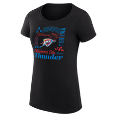 NBA - Oklahoma City Thunder G-III 4Her by Carl Banks Women's Super-Slim Fit Lightweight Team Name Collage Graphic T-Shirt - Black
