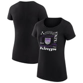 NBA - Sacramento Kings G-III 4Her by Carl Banks Women's Super-Slim Fit Lightweight Team Name Collage Graphic T-Shirt - Black
