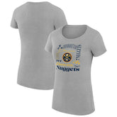 NBA - Denver Nuggets G-III 4Her by Carl Banks Women's Super-Slim Fit Lightweight Team Name Collage Graphic T-Shirt - Heather Gray