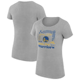 NBA - Golden State Warriors G-III 4Her by Carl Banks Women's Super-Slim Fit Lightweight Team Name Collage Graphic T-Shirt - Heather Gray