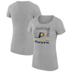 NBA - Indiana Pacers G-III 4Her by Carl Banks Women's Super-Slim Fit Lightweight Team Name Collage Graphic T-Shirt - Heather Gray