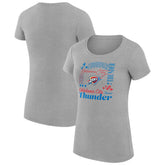 NBA - Oklahoma City Thunder G-III 4Her by Carl Banks Women's Super-Slim Fit Lightweight Team Name Collage Graphic T-Shirt - Heather Gray