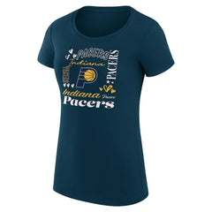 NBA - Indiana Pacers G-III 4Her by Carl Banks Women's Super-Slim Fit Lightweight Team Name Collage Graphic T-Shirt - Navy