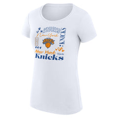 NBA - New York Knicks G-III 4Her by Carl Banks Women's Super-Slim Fit Lightweight Team Name Collage Graphic T-Shirt - White
