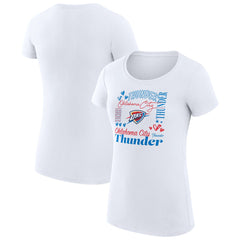 NBA - Oklahoma City Thunder G-III 4Her by Carl Banks Women's Super-Slim Fit Lightweight Team Name Collage Graphic T-Shirt - White
