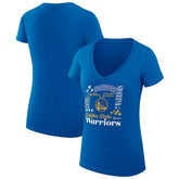 NBA - Golden State Warriors G-III 4Her by Carl Banks Women's Super-Slim Fit Lightweight Team Name Collage Graphic V-Neck T-Shirt - Royal