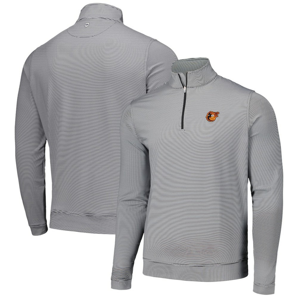 Baltimore Orioles Peter Millar Perth Sugar Stripe Performance Quarter-Zip Top Sale