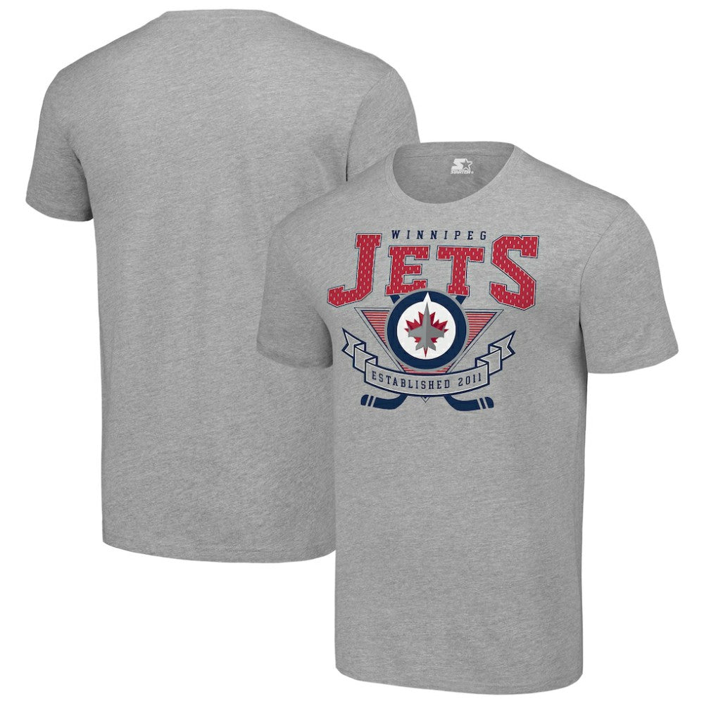 Winnipeg Jets - Starter Team Logo Graphic T-Shirt Heather Gray