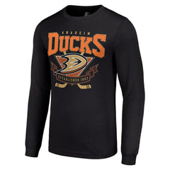 Anaheim Ducks - Starter Team Logo Graphic Long Sleeve T-Shirt Black