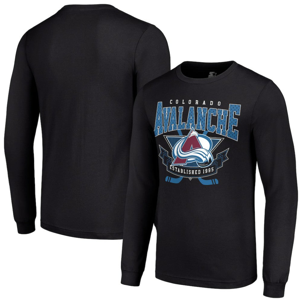 Colorado Avalanche - Starter Team Logo Graphic Long Sleeve T-Shirt Black