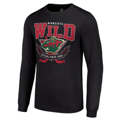 Minnesota Wild - Starter Team Logo Graphic Long Sleeve T-Shirt Black