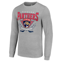 Florida Panthers - Starter '80s Inspired Team Logo Long Sleeve T-Shirt Heather Gray