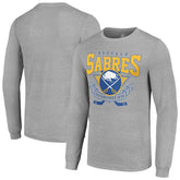 Buffalo Sabres - Starter '80s Inspired Team Logo Long Sleeve T-Shirt Heather Gray