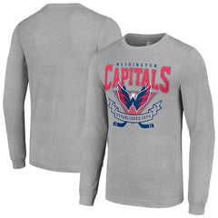 Washington Capitals Starter '80s Inspired Team Logo Long Sleeve T-Shirt Heather Gray