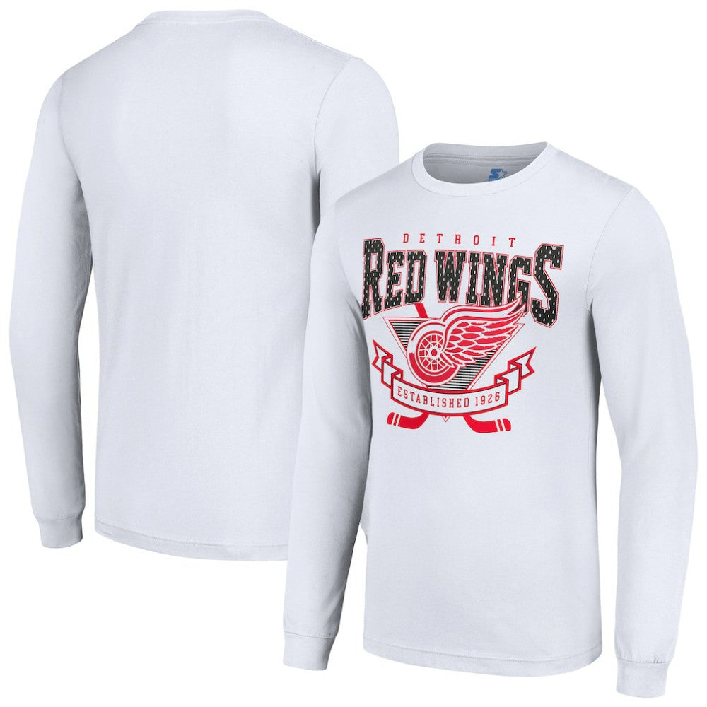 Detroit Red Wings - Starter Team Logo Graphic Long Sleeve T-Shirt White