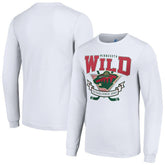 Minnesota Wild - Starter Team Logo Graphic Long Sleeve T-Shirt White