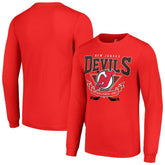 New Jersey Devils - Starter Team Logo Graphic Long Sleeve T-Shirt Red