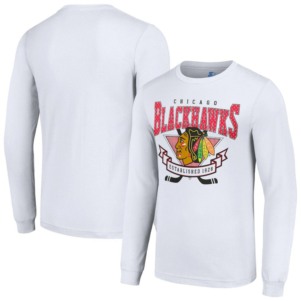 Chicago Blackhawks Starter Team Logo Graphic Long Sleeve T-Shirt White