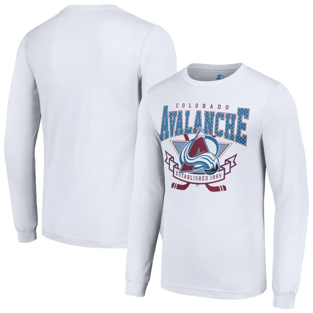 Colorado Avalanche - Starter Team Logo Graphic Long Sleeve T-Shirt White