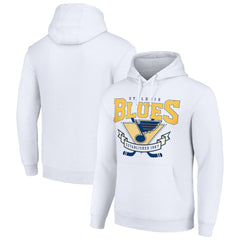 St. Louis Blues - Starter Team Logo Graphic Fleece Tri-Blend Pullover Hoodie White