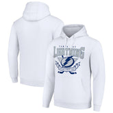Tampa Bay Lightning - Starter Team Logo Graphic Fleece Tri-Blend Pullover Hoodie White