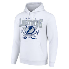Tampa Bay Lightning - Starter Team Logo Graphic Fleece Tri-Blend Pullover Hoodie White
