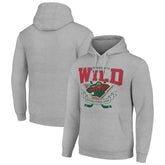 Minnesota Wild - Starter Team Logo Graphic Fleece Tri-Blend Pullover Hoodie Heather Gray