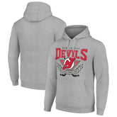 New Jersey Devils - Starter Team Logo Graphic Fleece Tri-Blend Pullover Hoodie Heather Gray