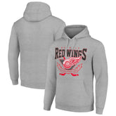 Detroit Red Wings - Starter Team Logo Graphic Fleece Tri-Blend Pullover Hoodie Heather Gray
