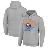 New York Islanders - Starter Team Logo Graphic Fleece Tri-Blend Pullover Hoodie Heather Gray