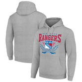 New York Rangers Starter Team Logo Graphic Fleece Tri-Blend Pullover Hoodie Heather Gray