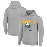 Buffalo Sabres - Starter Team Logo Graphic Fleece Tri-Blend Pullover Hoodie Heather Gray