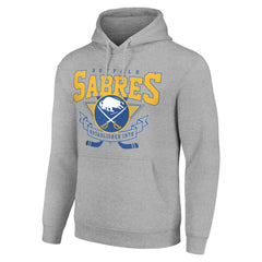 Buffalo Sabres - Starter Team Logo Graphic Fleece Tri-Blend Pullover Hoodie Heather Gray
